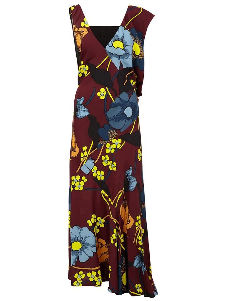 Marni Floral Print Dress, Women's, Size: 42, Red, Cotton/viscose