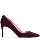 Prada Red Court 85 Suede Leather Pumps - Pink & Purple