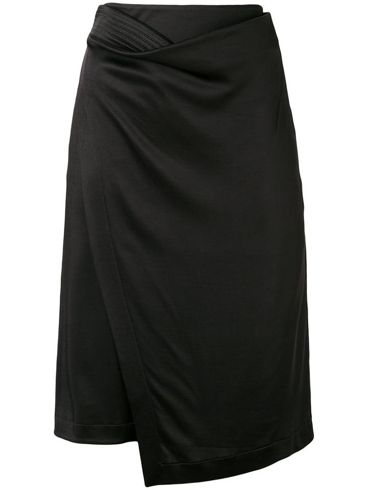 Atlein - Asymmetric Wrap Skirt - Women - Viscose - 40, Black, Viscose