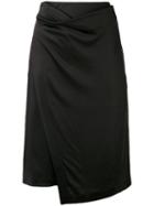Atlein - Asymmetric Wrap Skirt - Women - Viscose - 40, Black, Viscose