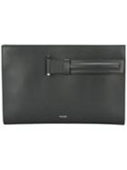 Mugler Large Pouch Clutch, Women's, Black, Leather
