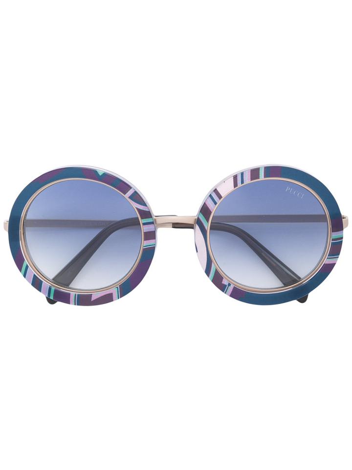 Emilio Pucci - Round Frame Sunglasses - Women - Acetate/metal (other) - One Size, Grey, Acetate/metal (other)