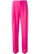 Cédric Charlier Straight Tailored Trousers - Pink & Purple
