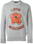 Love Moschino Logo Print Sweatshirt, Men's, Size: Xl, Grey, Cotton/spandex/elastane