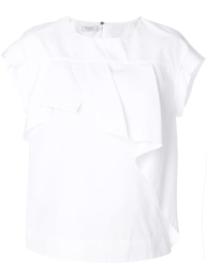 Barba Short-sleeve Origami Blouse - White