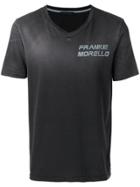Frankie Morello V-neck Logo Print T-shirt - Grey