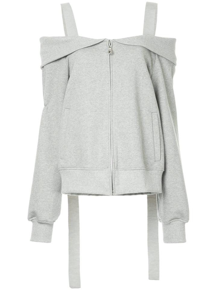 Goen.j Layered Off-shoulder Jacket - Grey