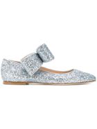 Polly Plume Bonnie Bow Sparkling Ballerinas - Grey