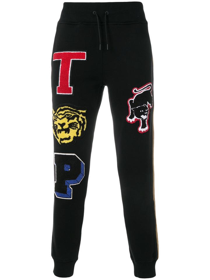 Hydrogen Patch Embellished Track Pants - Black