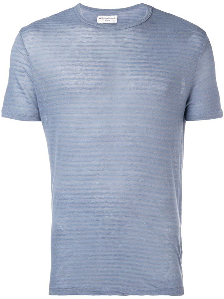 Officine Generale Textured Pattern T-shirt - Blue
