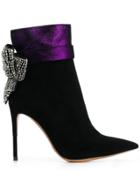 Gianni Renzi Embellished Bow Ankle Boots - Black