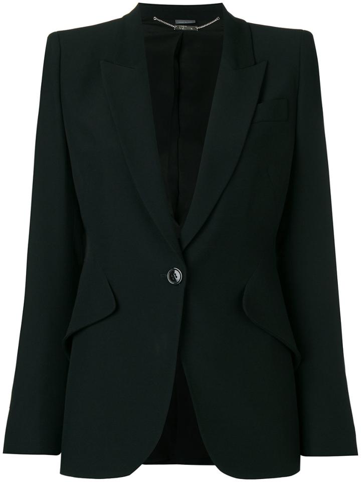 Alexander Mcqueen Single Button Blazer - Black