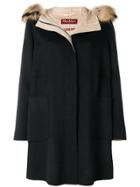 Max Mara Studio Zipped Hooded Coat - Black