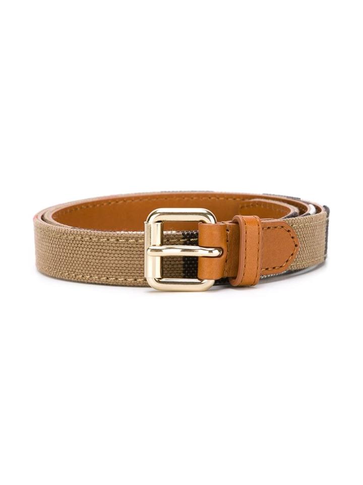 Burberry Kids House Check Belt, Girl's, Size: 70 Cm, Brown