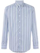Etro Button-down Striped Shirt, Men's, Size: 41, Blue, Cotton