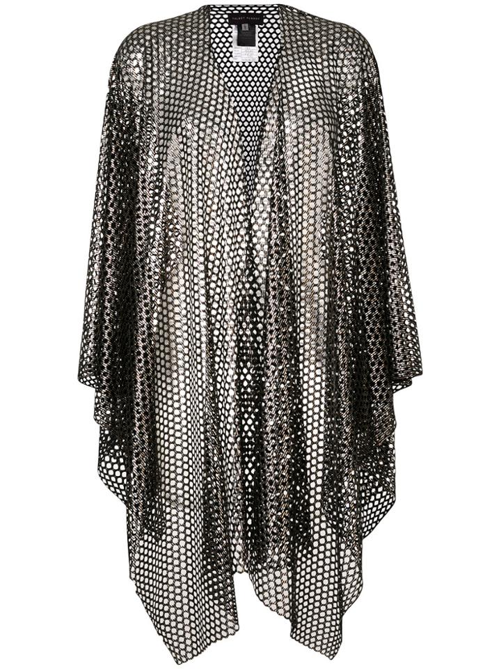 Talbot Runhof Perforated Mesh Poncho - Black