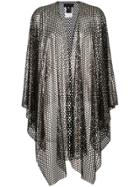 Talbot Runhof Perforated Mesh Poncho - Black