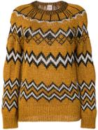 Nude Metallic Knitted Jumper - Yellow & Orange