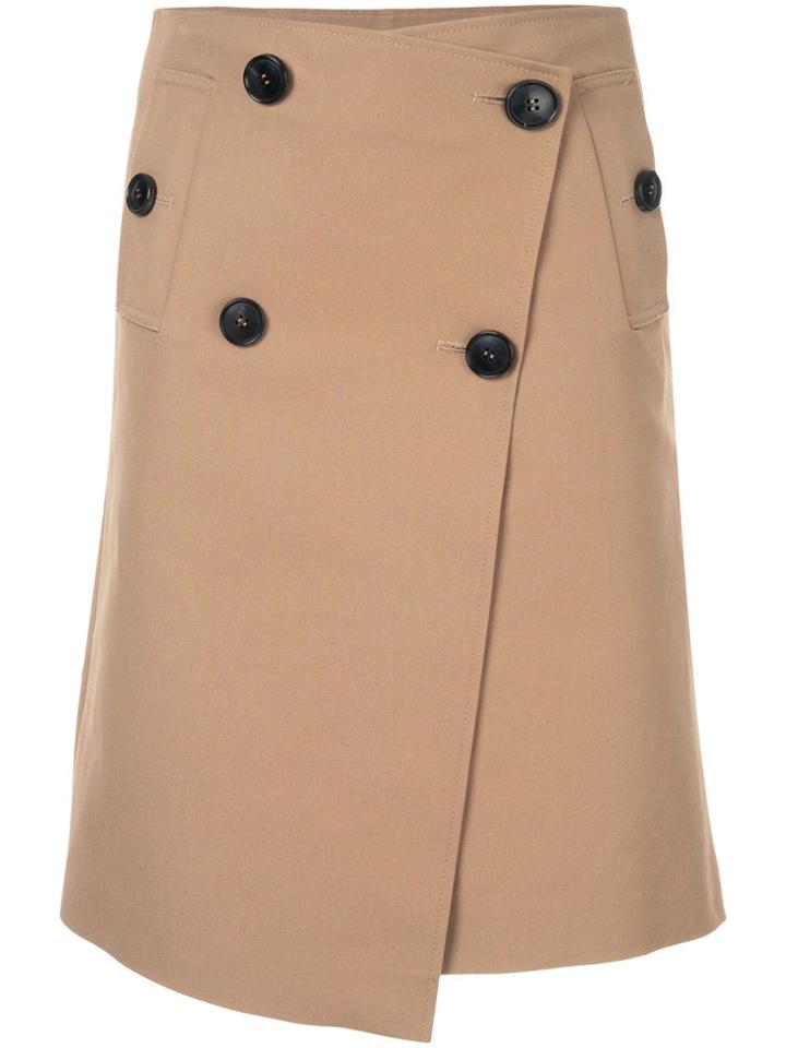 Goen.j Button Detail Skirt - Brown