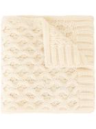 Sunspel Cable Knit Scarf - White