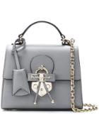 Salvatore Ferragamo Logo Plaque Shoulder Bag - Grey