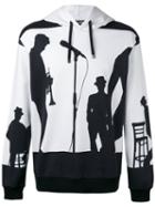 Dolce & Gabbana Silhouette Printed Hoodie, Men's, Size: 46, White, Cotton