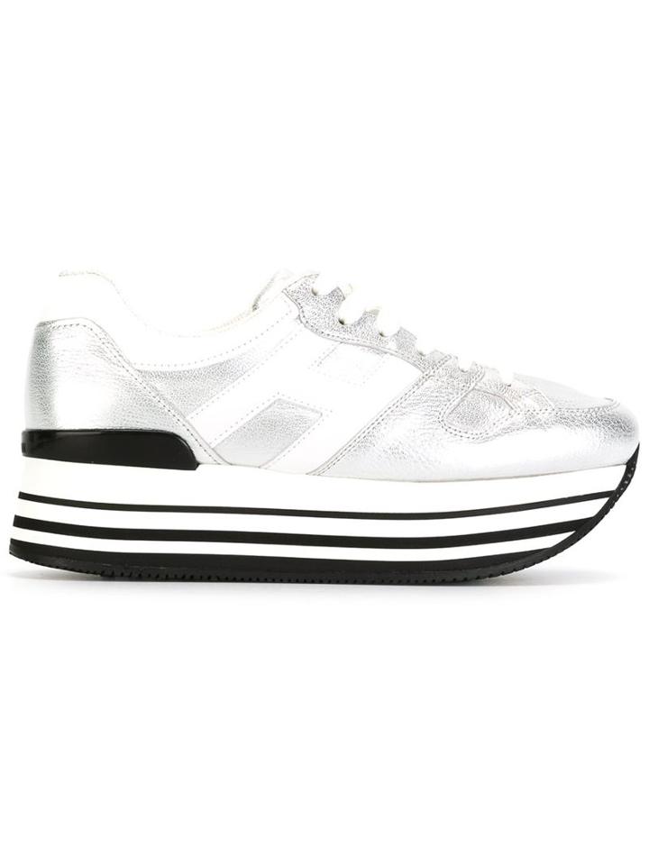 Hogan Platform Sneakers, Women's, Size: 35, White, Nylon/rubber/calf Leather