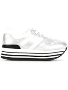 Hogan Platform Sneakers, Women's, Size: 35, White, Nylon/rubber/calf Leather