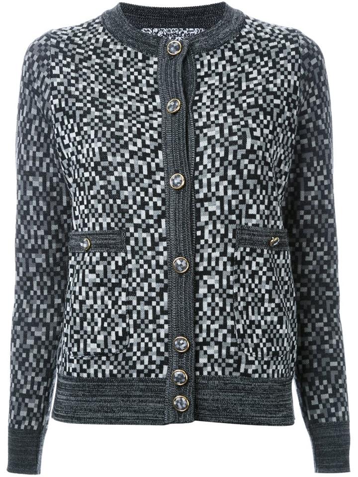 Anrealage 'snow Noise Chanel' Cardigan, Women's, Size: 38, Grey, Wool