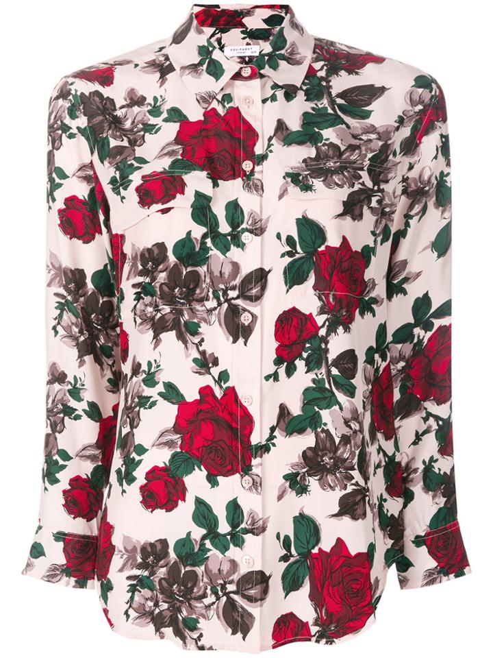Equipment Rose Print Shirt - Nude & Neutrals