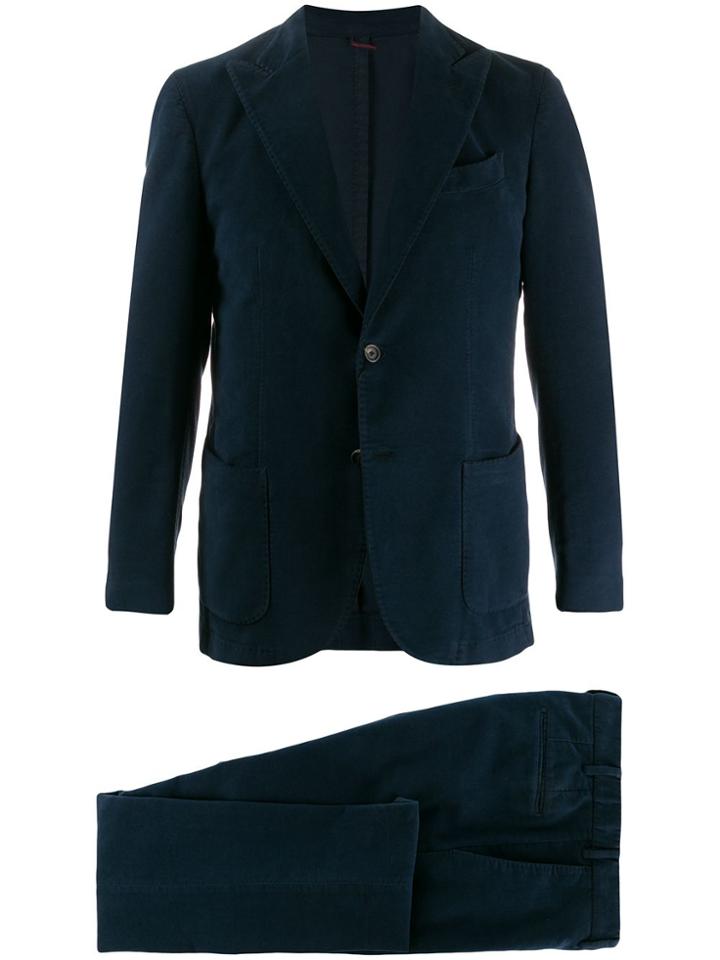 Dell'oglio Washed Wool Suit - Blue