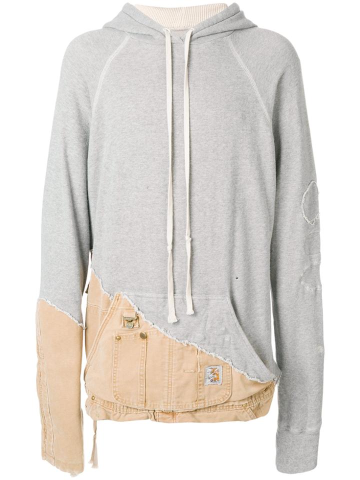 Greg Lauren Deconstructed Hoodie - Grey