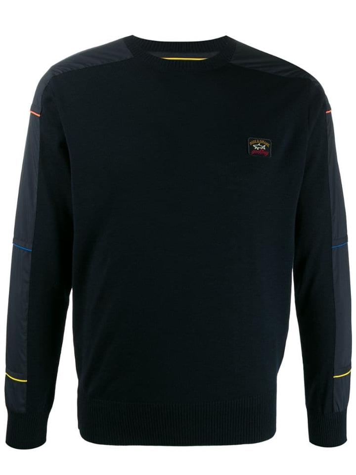Paul & Shark Panel Detail Sweater - Blue
