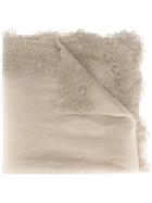 Faliero Sarti - Floral Embroidered Scarf - Women - Silk/polyester/rayon - One Size, Nude/neutrals, Silk/polyester/rayon