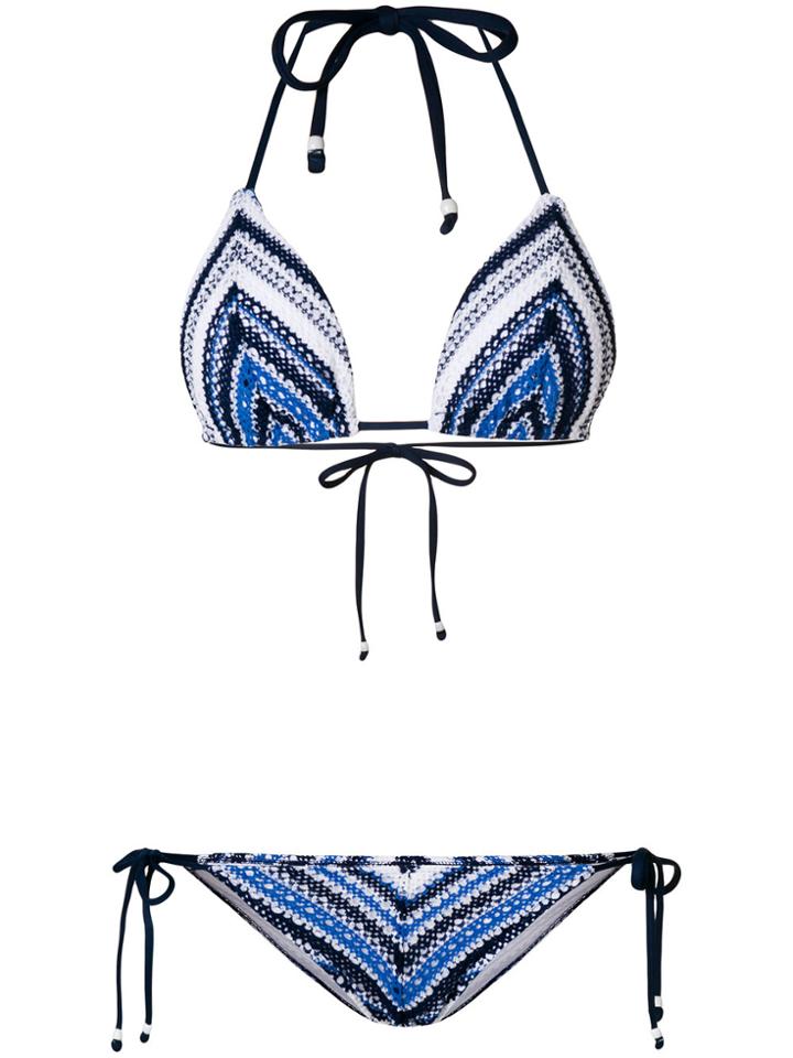 Polo Ralph Lauren Crochet Pattern Bikini Set - Black