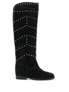 Via Roma 15 Studded Knee High Boots - Black