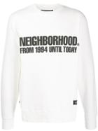 Neighborhood Logo Print Sweatshirt - White