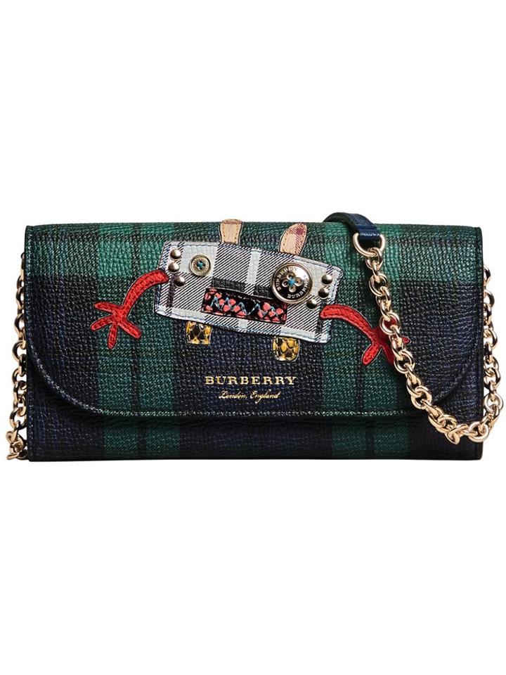 Burberry Creature Appliqué Chain Wallet - Blue