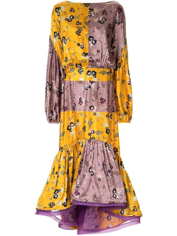 Silvia Tcherassi Multicoloured Dalit Floral Patchwork Midi Dress -