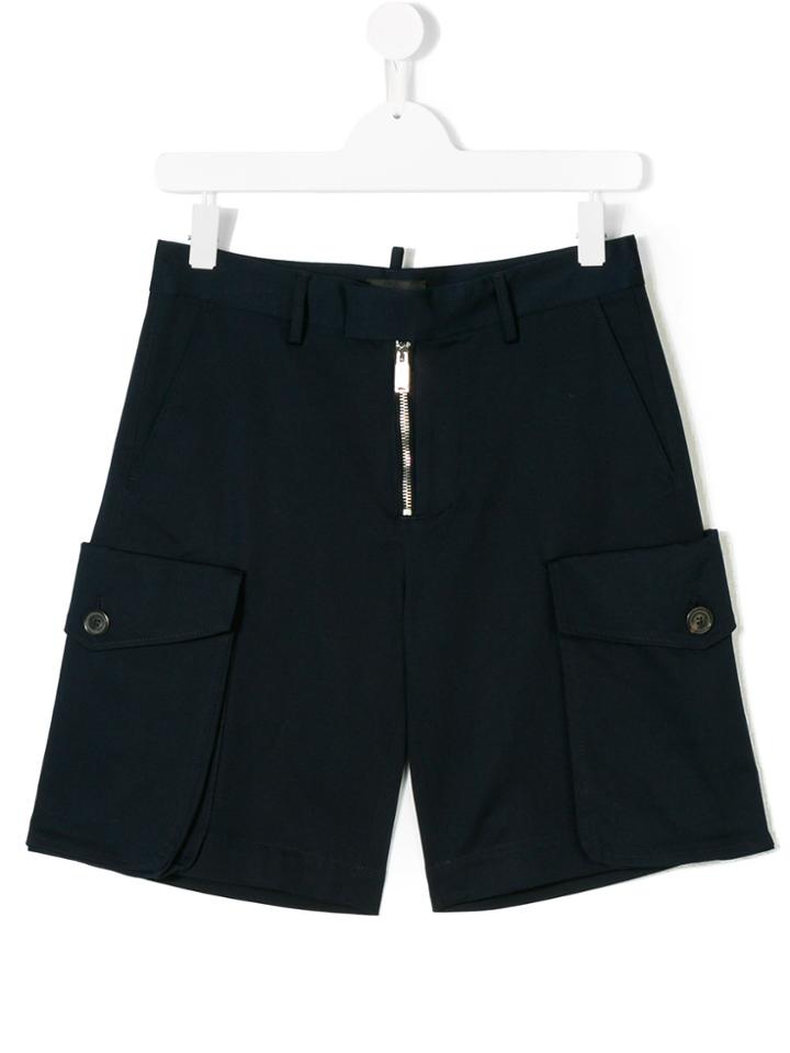 Dsquared2 Kids Front Zip Shorts - Blue