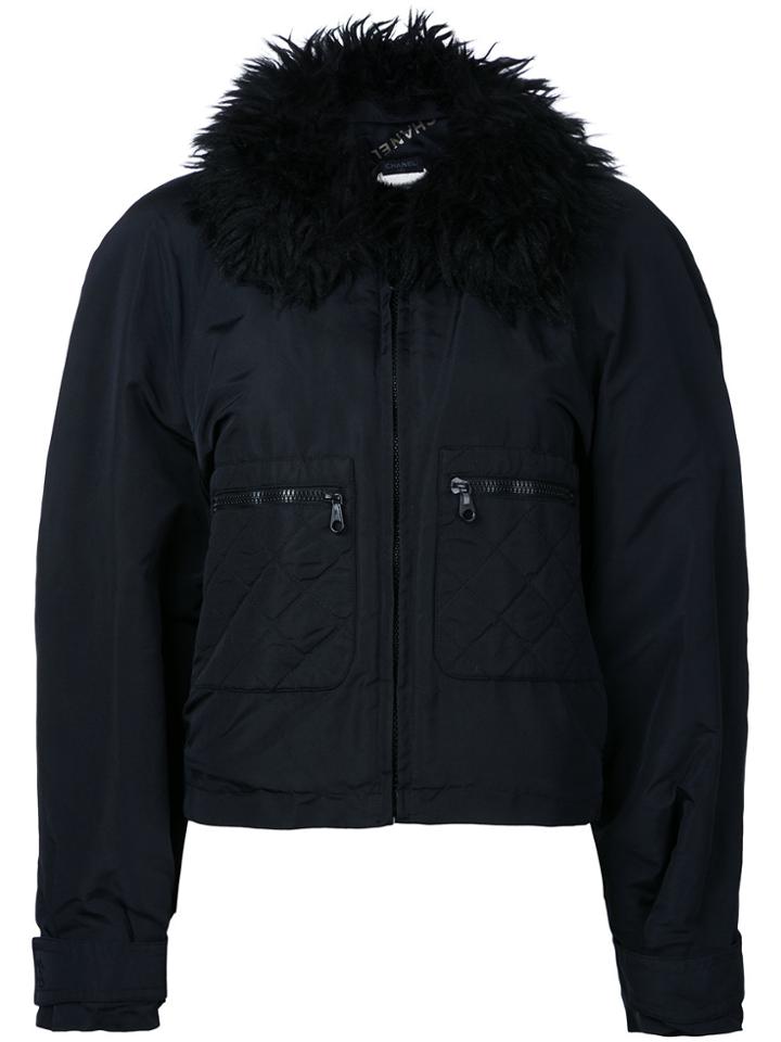 Chanel Vintage Vintage Cc Logos Long Sleeve Zipper Jacket - Black