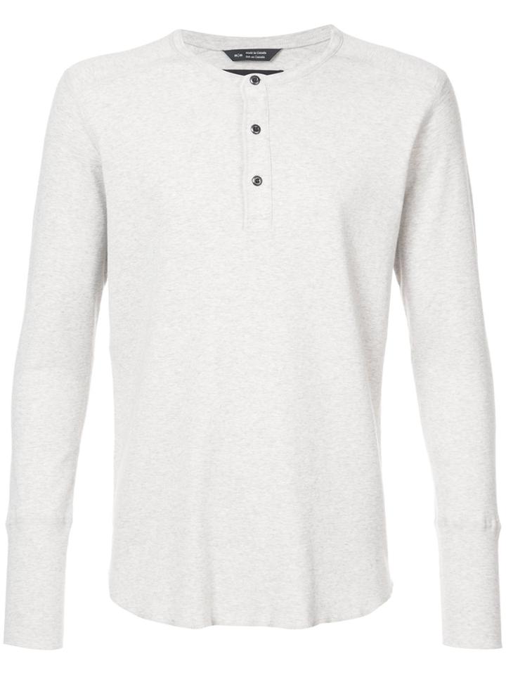 Wings+horns Henley Long Sleeve Shirt - Grey