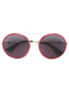 Gucci Eyewear Aviator Metal Temple Sunglasses, Women's, Size: 56, Pink/purple, Acetate/metal