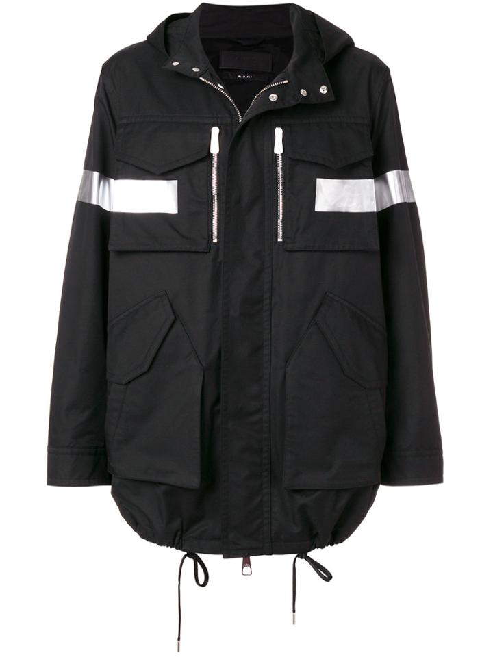 Neil Barrett Striped Military Jacket - Black