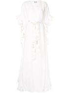 Baruni Floral Brocade Kaftan Dress - White