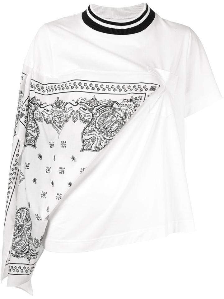 Sacai Scarf Sleeve T-shirt - White