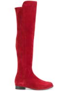 Stuart Weitzman Suede Knee High Boots - Red