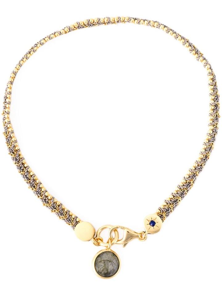 Astley Clarke Woven Biography Bracelet, Women's, Grey, Rayon/labradorite/gold Vermeil/18kt Yellow Gold