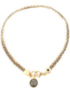 Astley Clarke Woven Biography Bracelet, Women's, Grey, Rayon/labradorite/gold Vermeil/18kt Yellow Gold