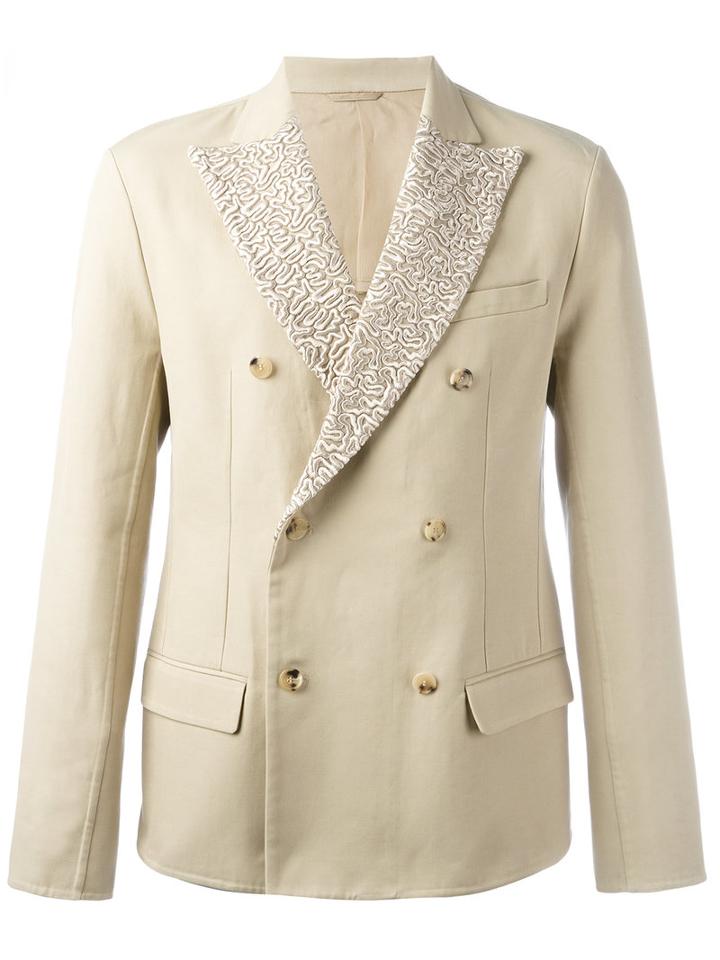 Ermanno Scervino Button Up Jacket, Men's, Size: 56, Nude/neutrals, Cotton/silk/polyester/cupro